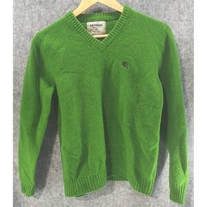 Express 100 percent Lamb's Wool Sweater‎ Size Medium Green Lion Embroidery